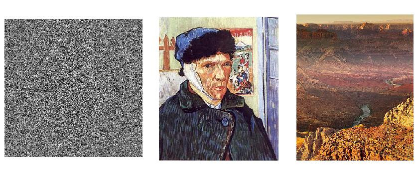 TV Fuzz, Van Gogh's Self-Portrait with bandage on ear, the Grand Canyon
